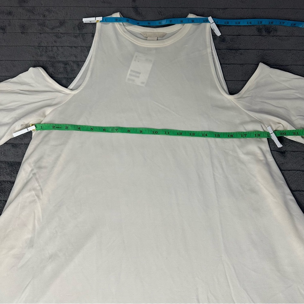 EUC H&M High Neck Shoulder Cutout Cream Midi Sundress NWT Size 8 (RN101255) - Picture 12 of 15
